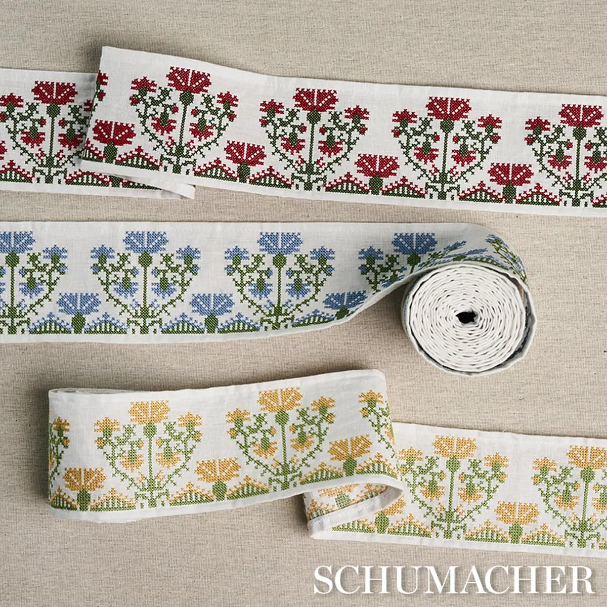 CUSTIS EMBROIDERED TAPE_ CLARET