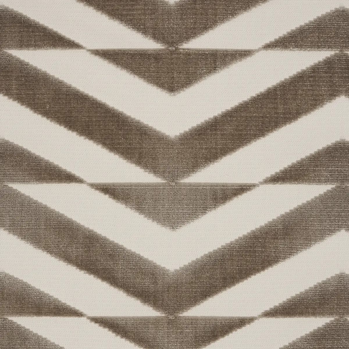 BROKEN CHEVRON CUT VELVET_ TAUPE ON IVORY