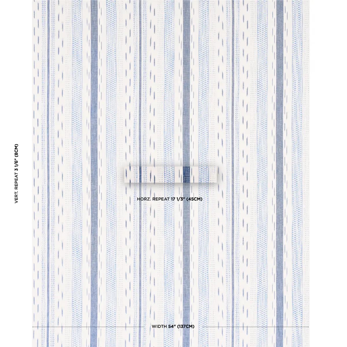 Mirza Ikat Stripe_ BLUE ON NATURAL