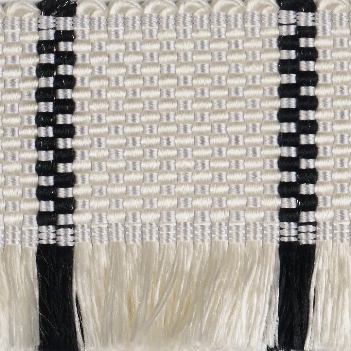 FRANCES SILK FRINGE_ BLACK AND WHITE