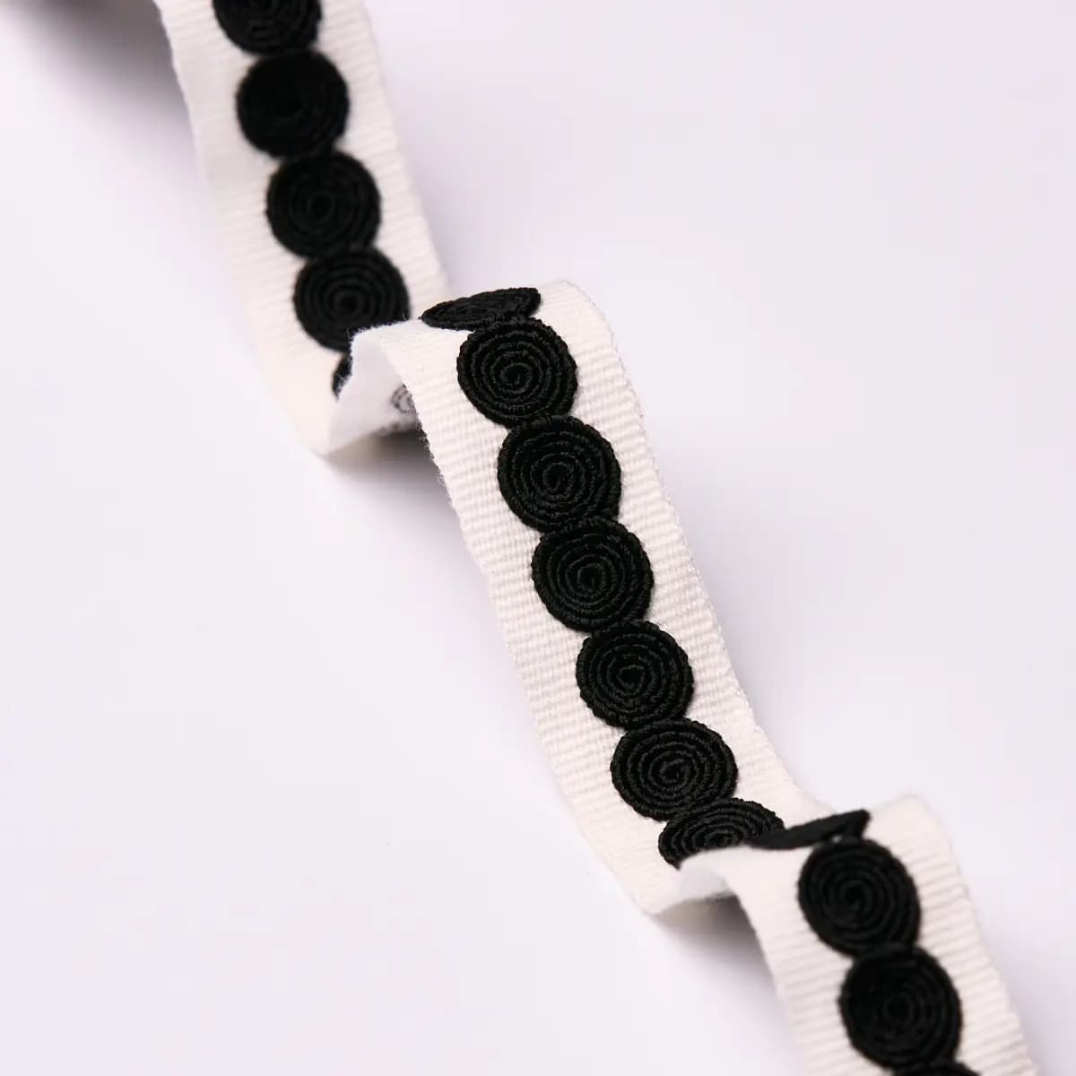 CASTILLE TAPE NARROW_ BLACK ON IVORY