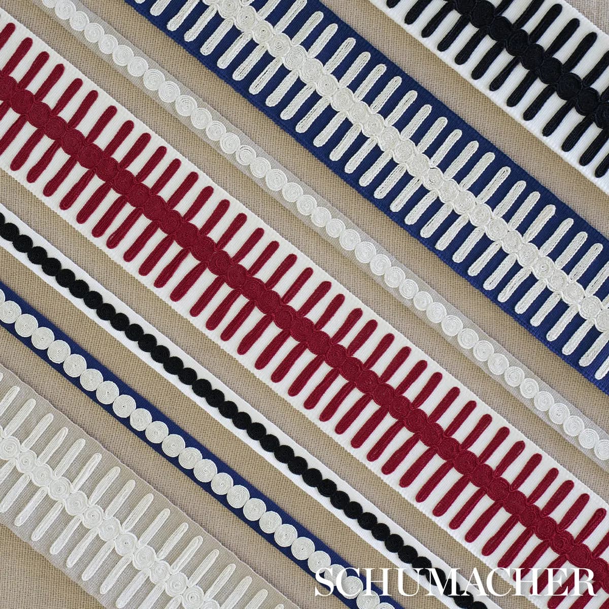 CASTILLE TAPE NARROW_ BLACK ON IVORY