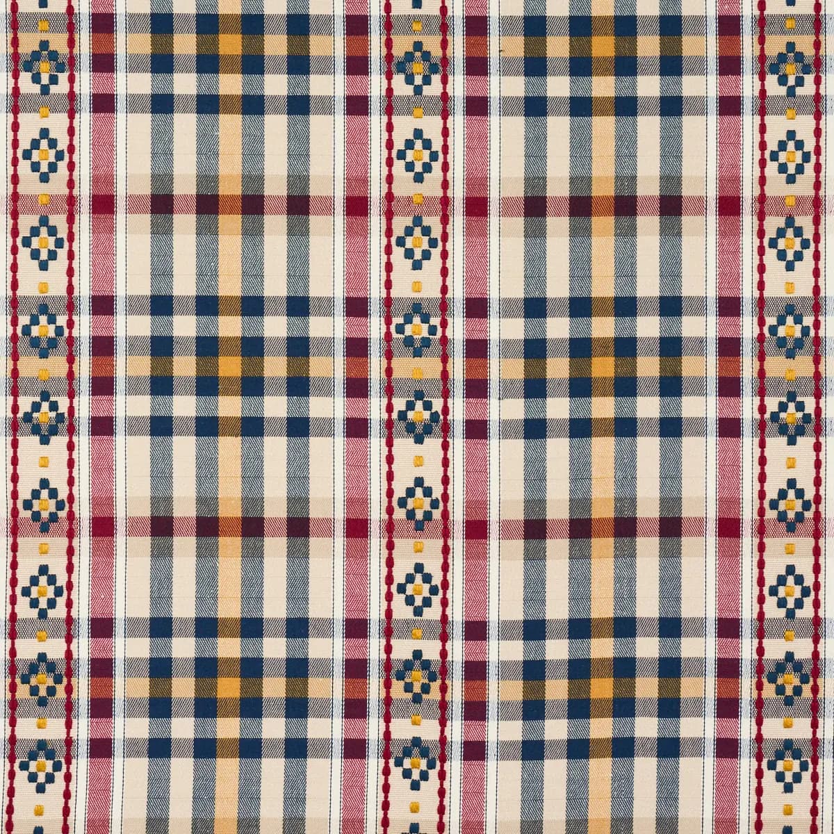 HUTTON HAND WOVEN CHECK_ ROUGE & NAVY