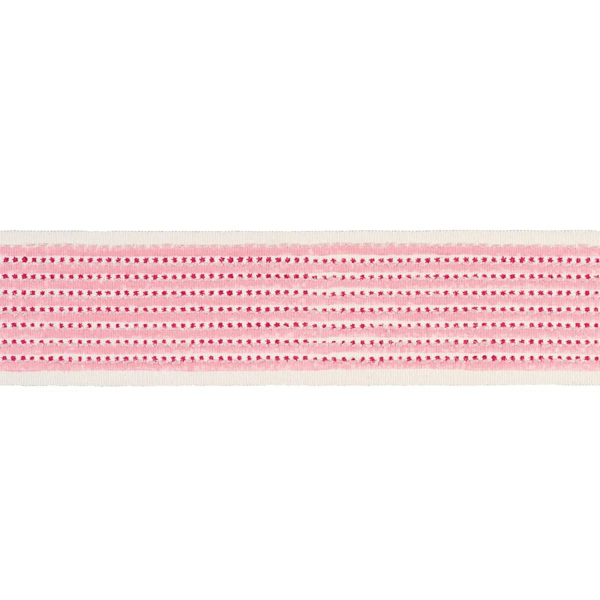 STRIPE & DOT HAND BLOCK TRIM_ PINK
