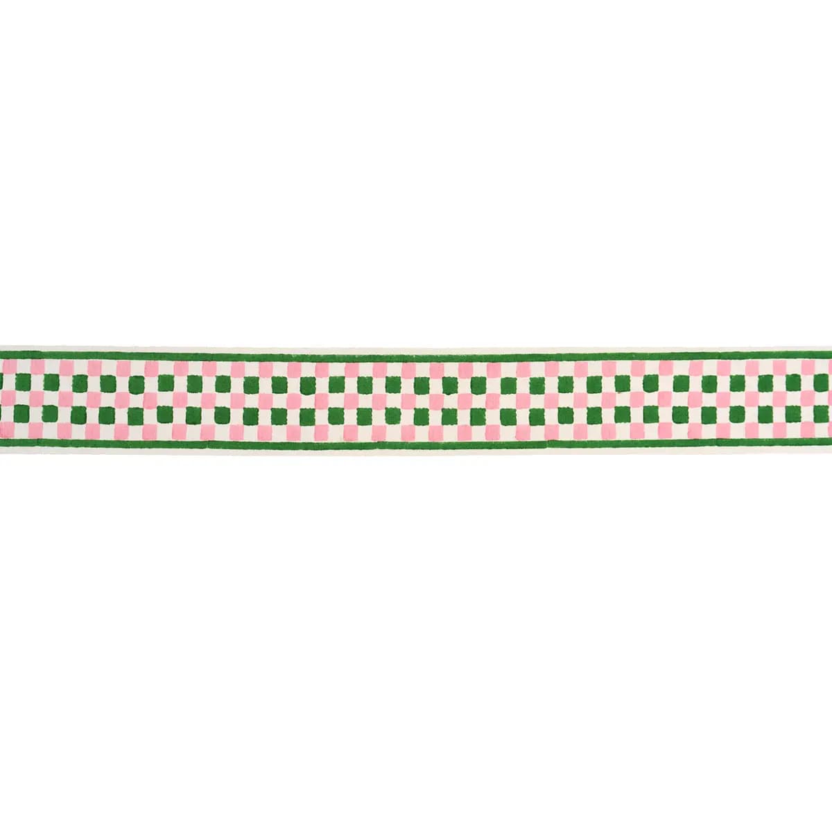 CHEQUER HAND BLOCK TRIM_ GREEN