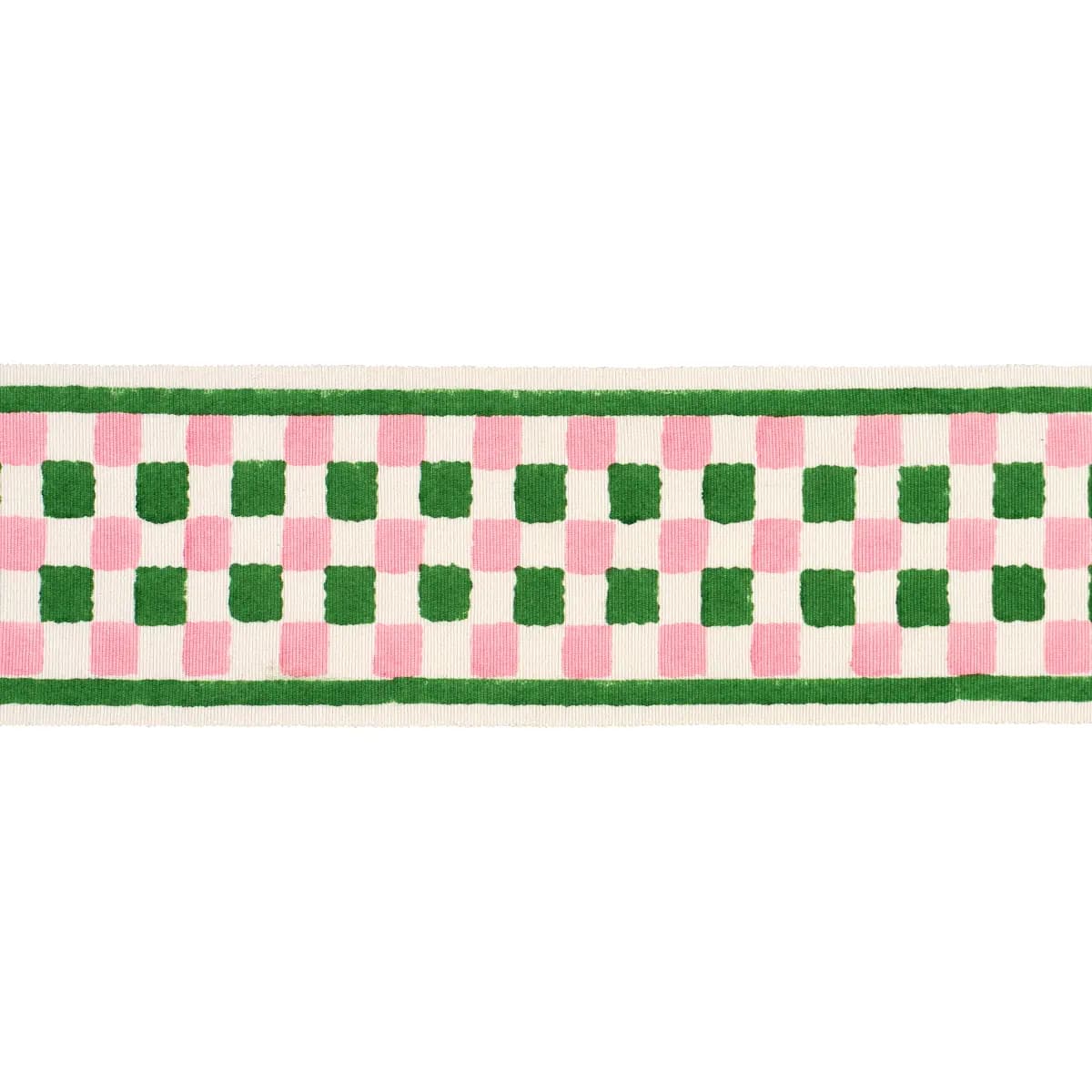 CHEQUER HAND BLOCK TRIM_ GREEN