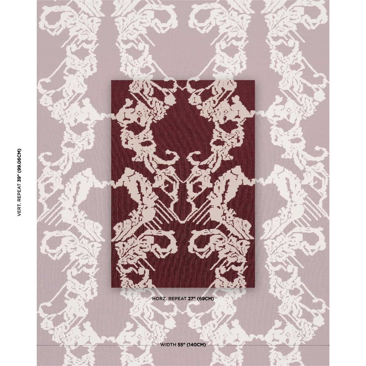 REVERSIBLE DIGITAL DAMASK_ MERLOT