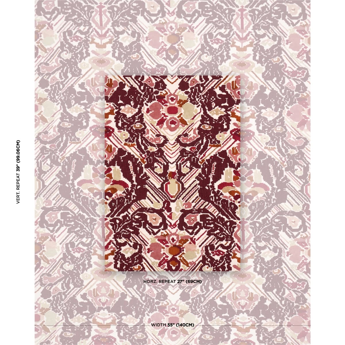 REVERSIBLE DIGITAL DAMASK_ MERLOT