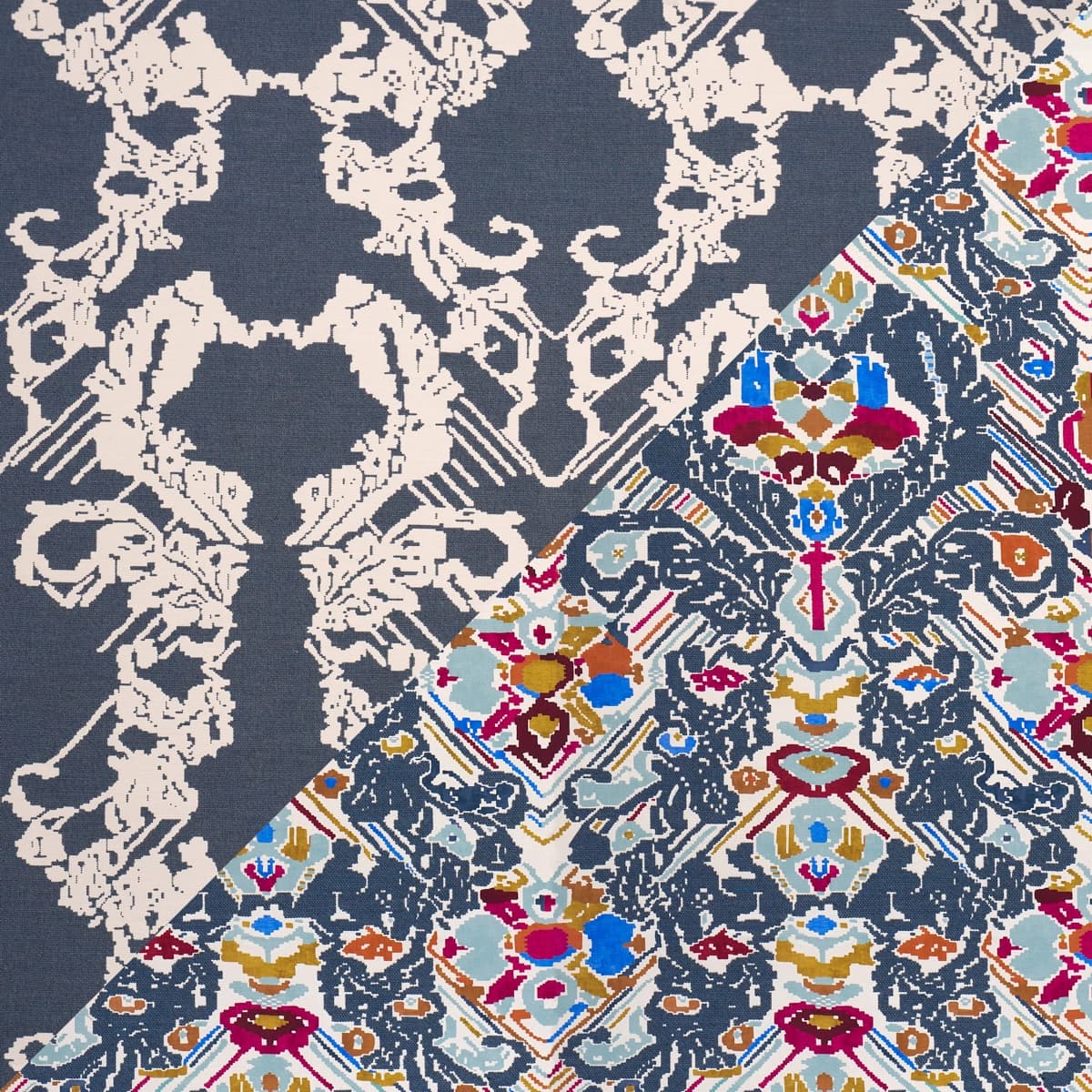 REVERSIBLE DIGITAL DAMASK_ DENIM
