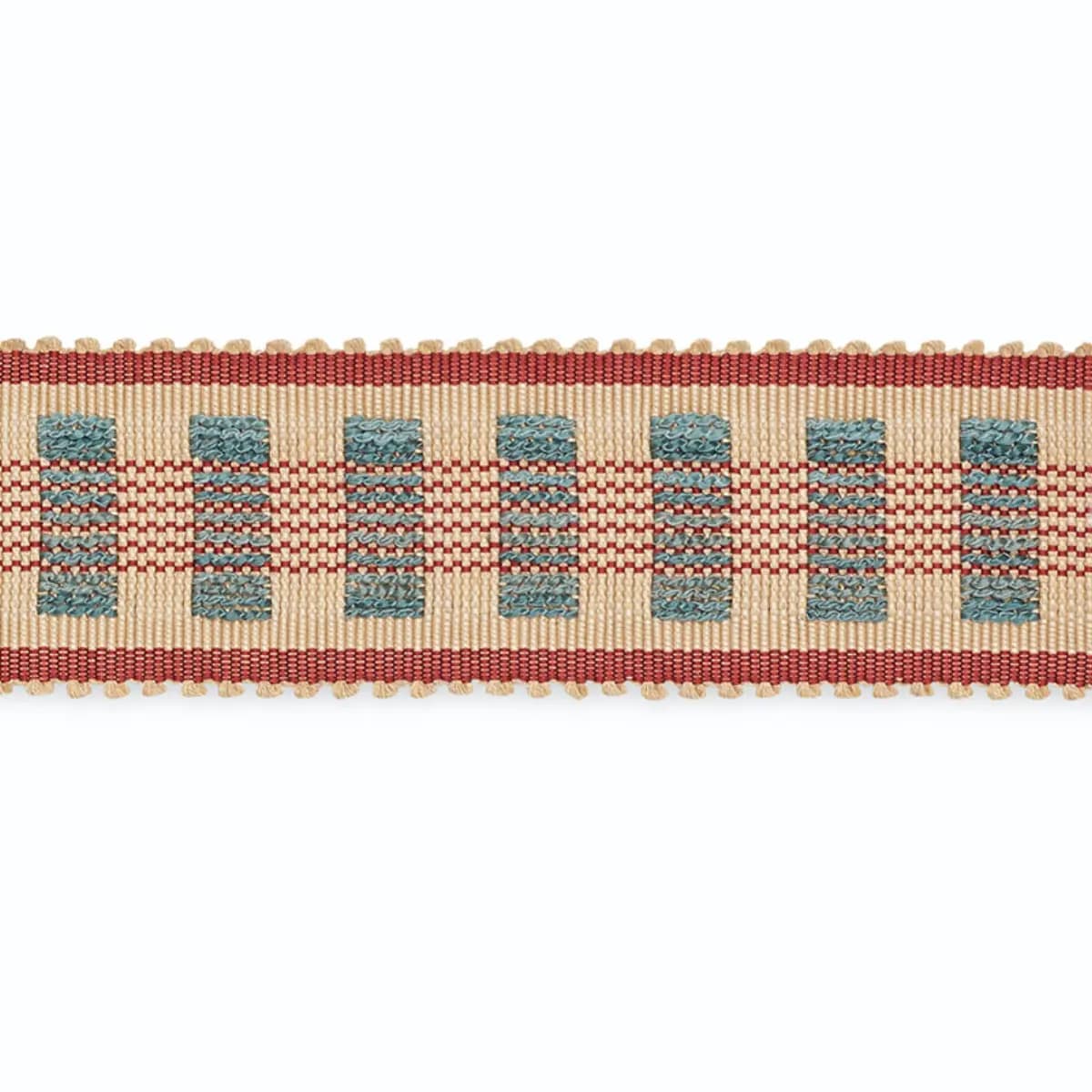 LUCINDA BRAID 7/8"_ ECRU/DELFT/GARNET