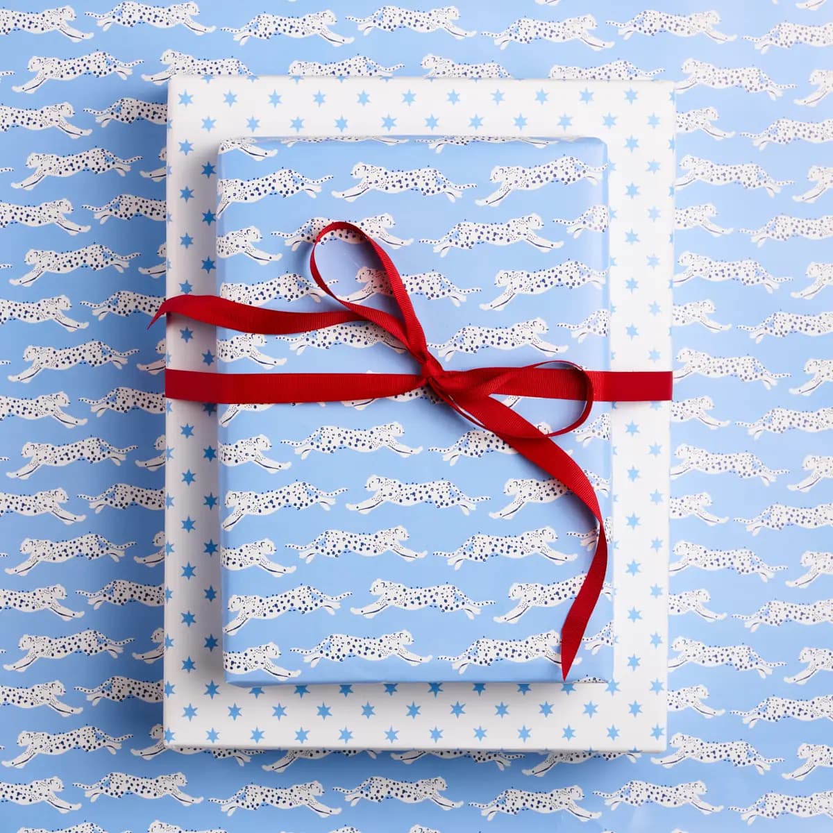 Leaping Leopards Wrapping Paper_ SKY