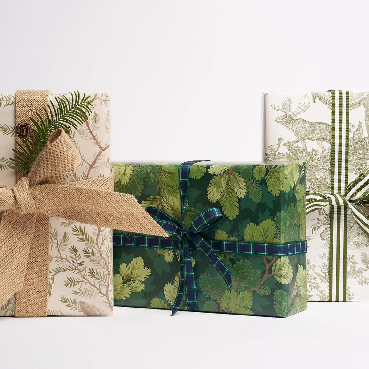 Western Toile Wrapping Paper_ OLIVE