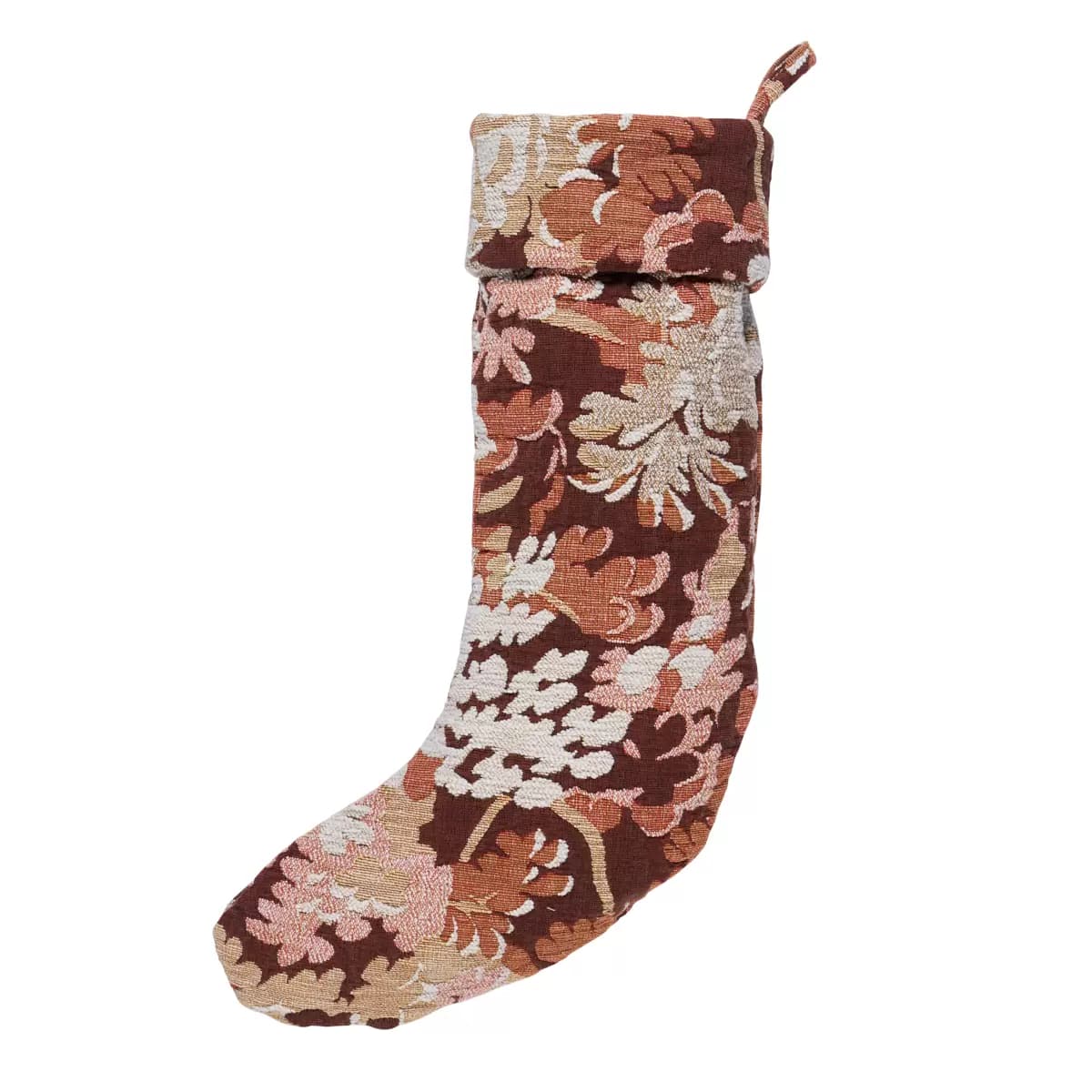 Verdure Tapestry Stocking_ TERRACOTTA