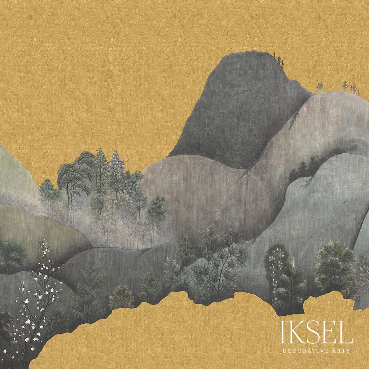 JAPANESE MOUNTAINS_ CRACKLED GOLD