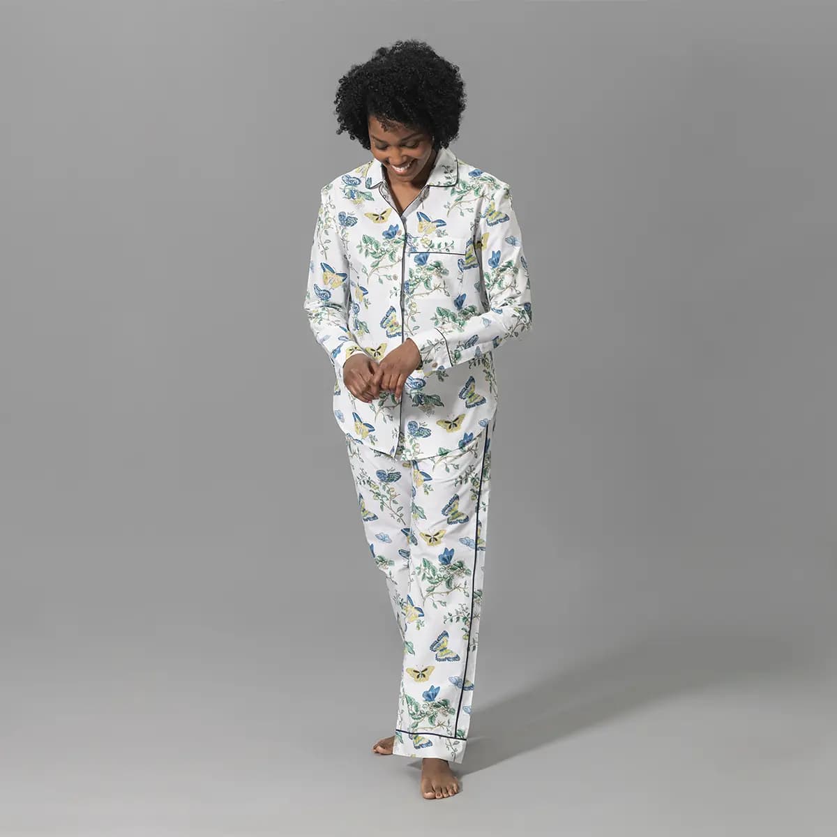 Baudin Butterfly Pajama Set_ PRUSSIAN BLUE