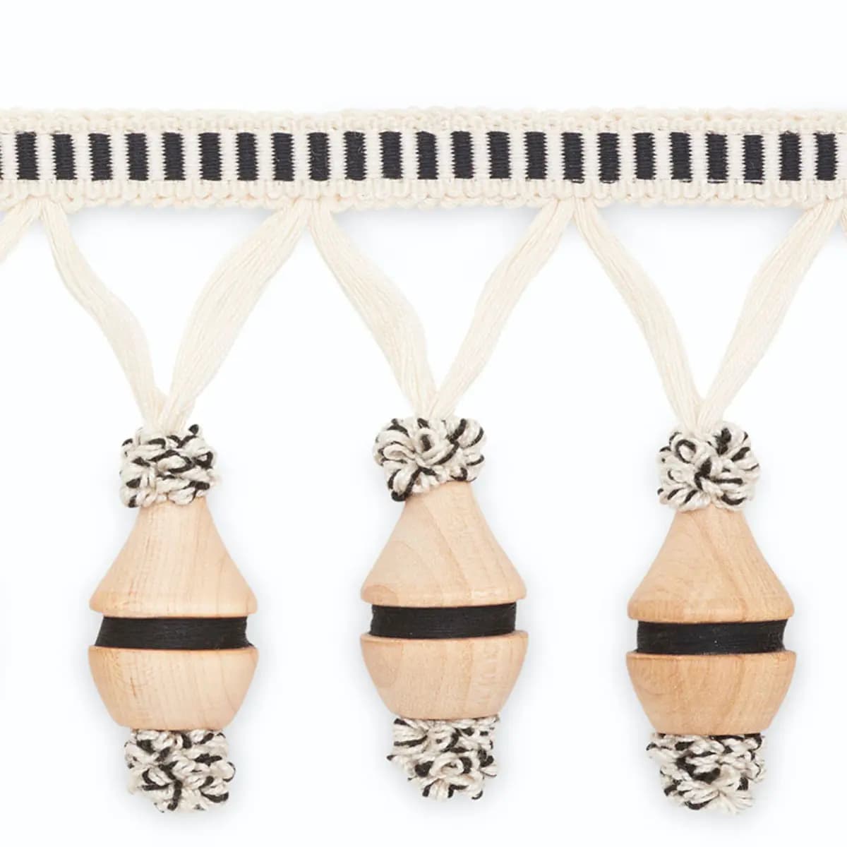 CLAUDINE MOLDED FRINGE_ BLACK /OFF WHITE/NATURAL
