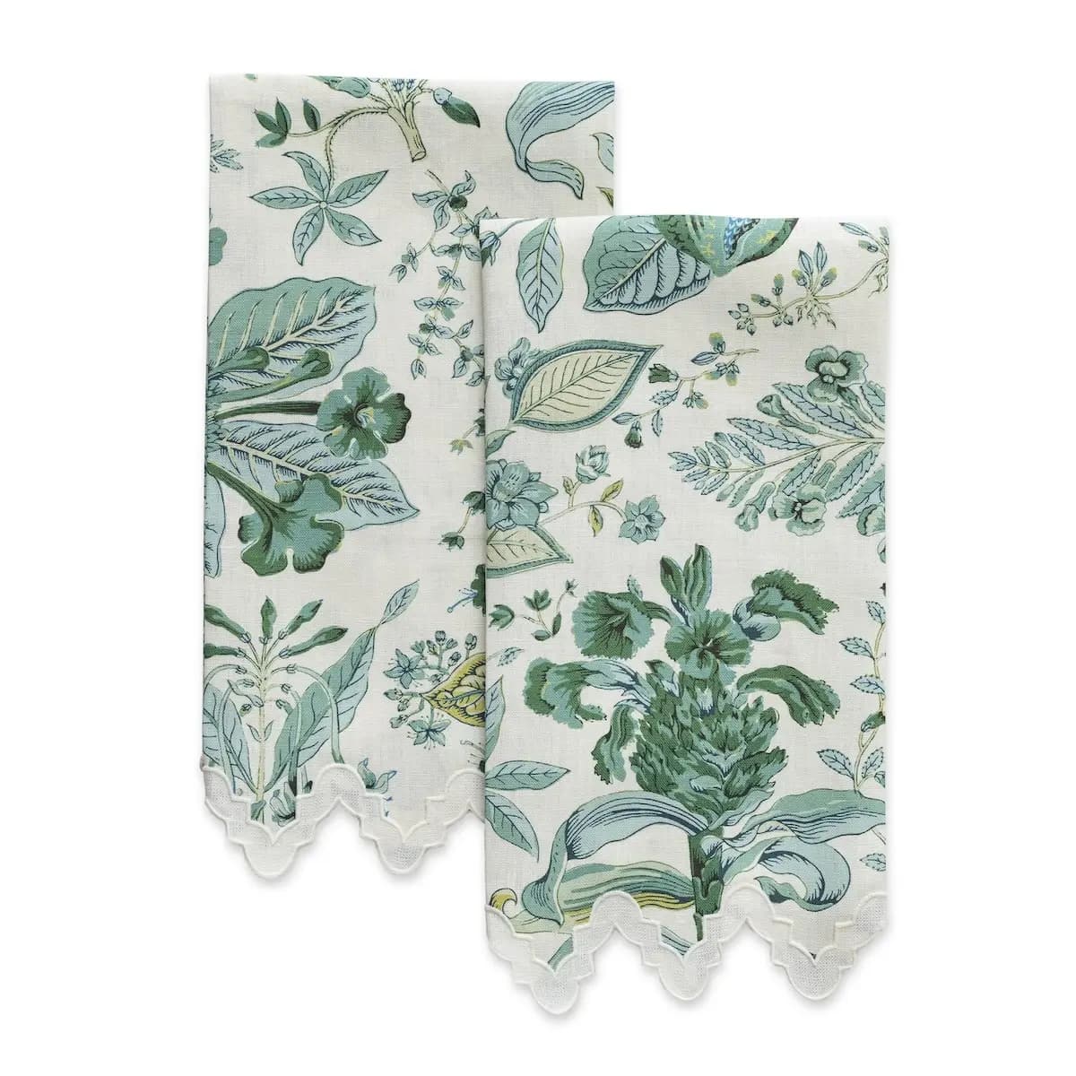 Pomegranate Linen Guest Towel Set_ EMERALD