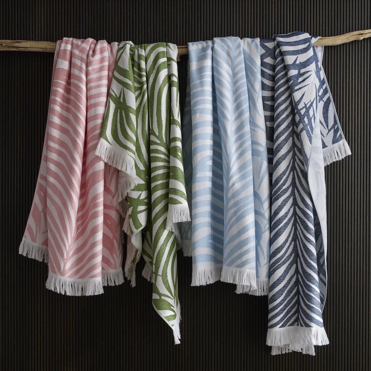 Zebra Palm Beach Towel_ POOL BLUE