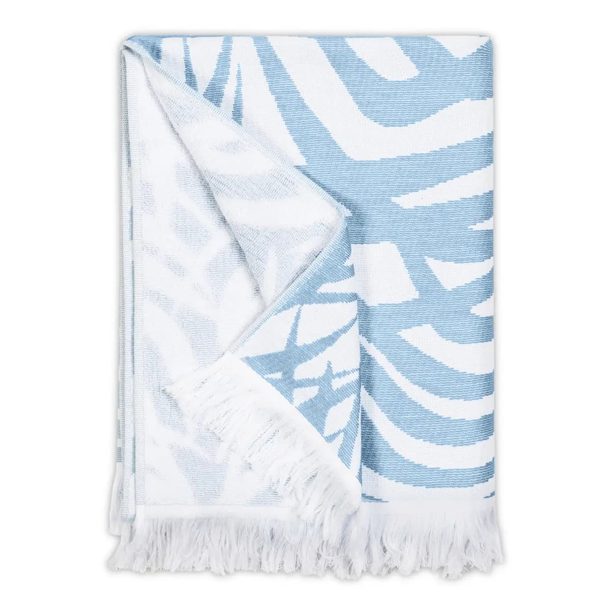 Zebra Palm Beach Towel_ POOL BLUE