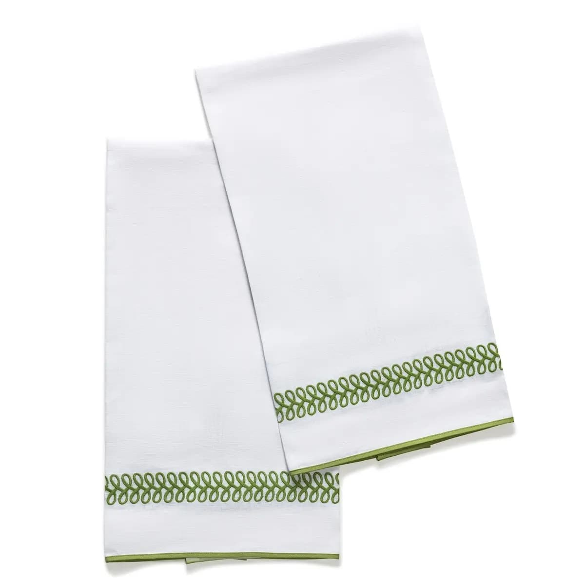 Astor Braid Guest Towel, Set of 2_ GRASS