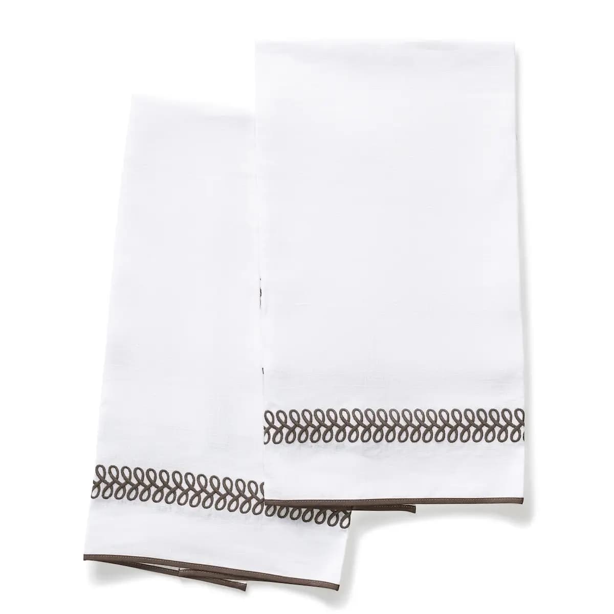 Astor Braid Guest Towel, Set of 2_ MOCHA