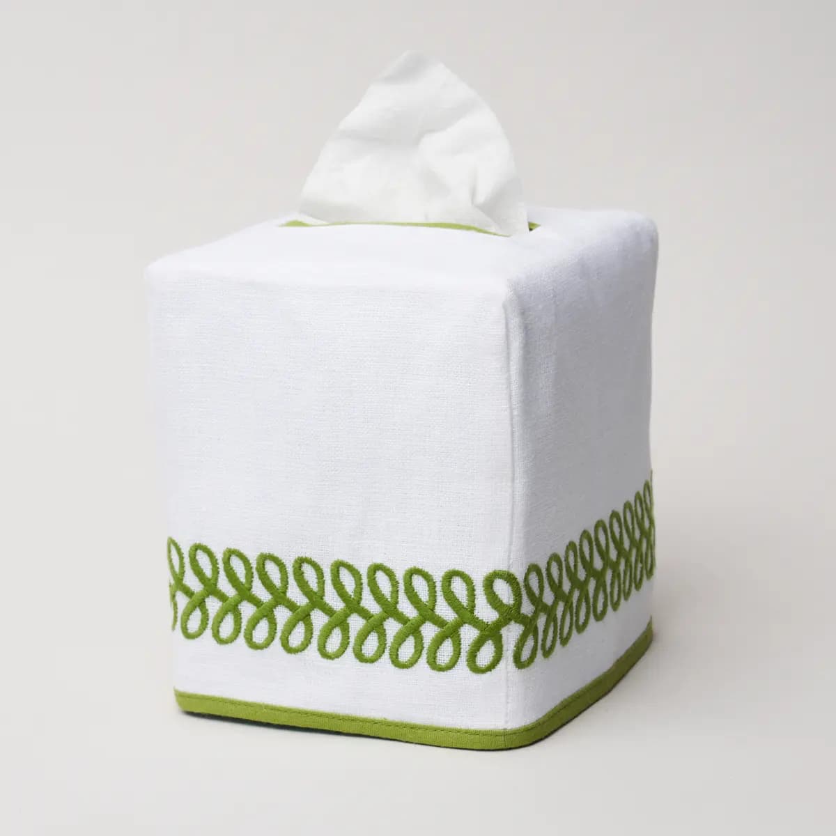 Astor Braid Tissue Box Cover_ GRASS