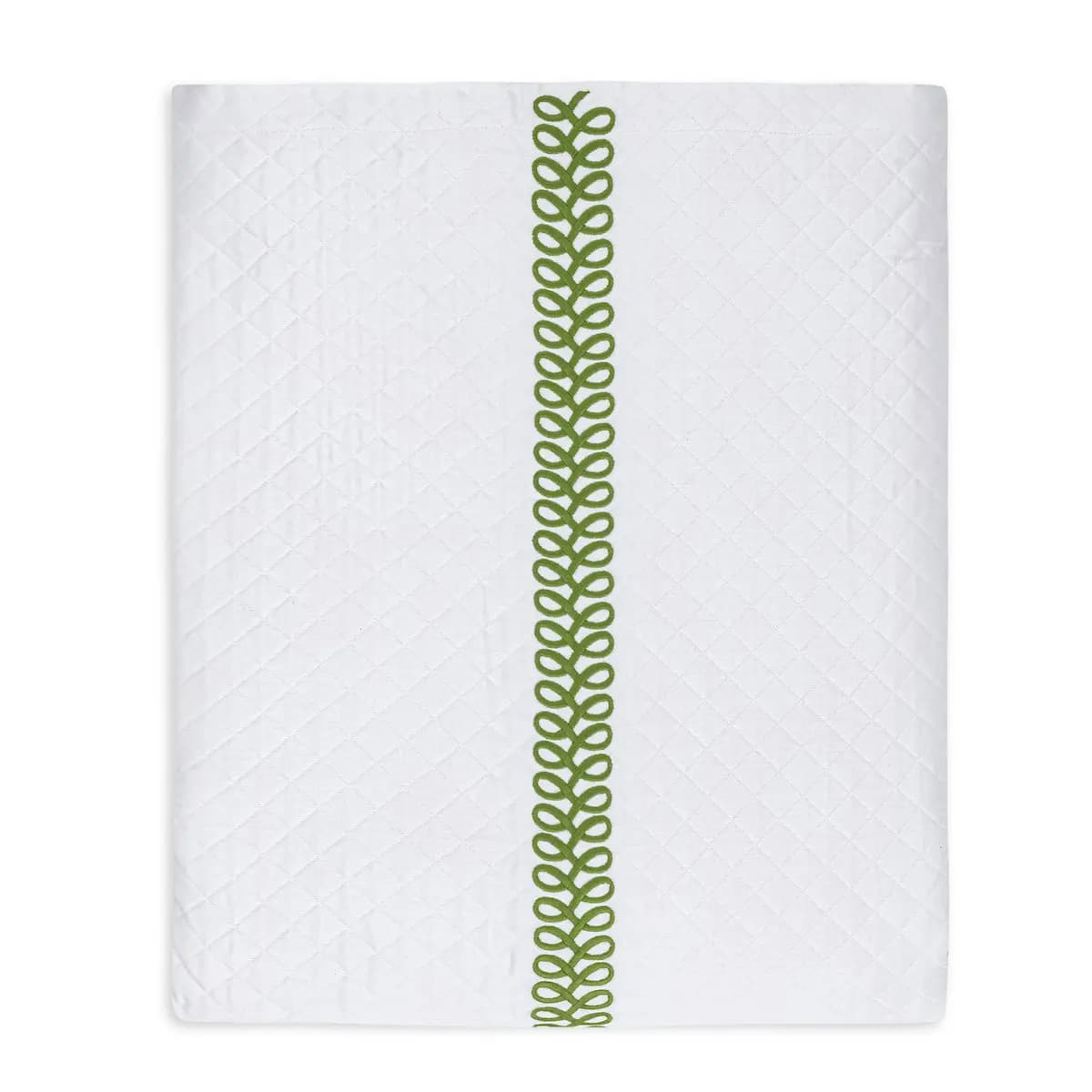 Astor Braid Matelassé Coverlet_ GRASS