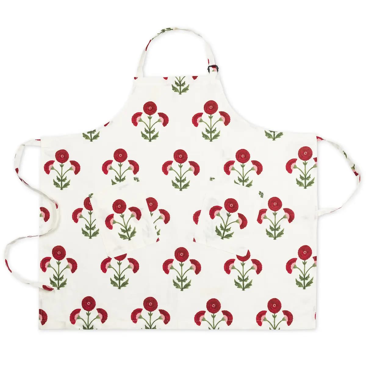 Gisele Linen Apron_ SCARLET