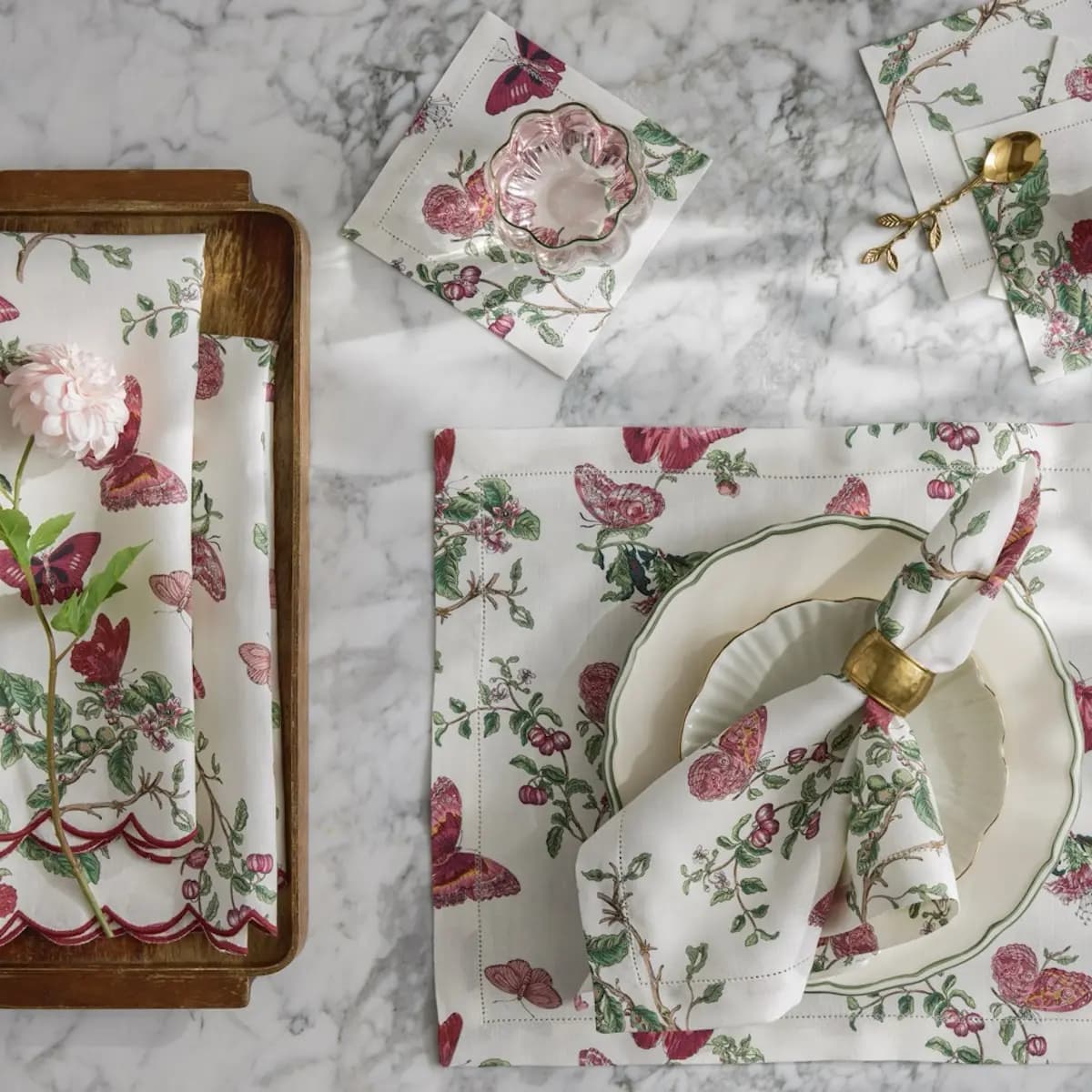 Baudin Butterfly Guest Towels (2)_ RUBY