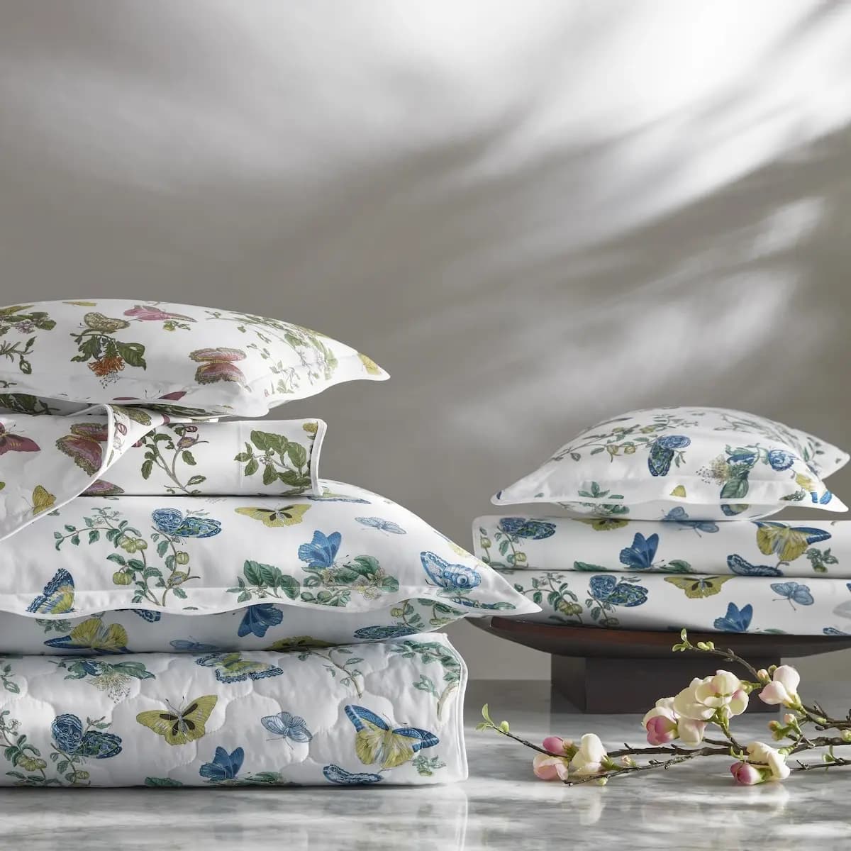 Baudin Butterfly Pillowcase Pair_ PRUSSIAN BLUE