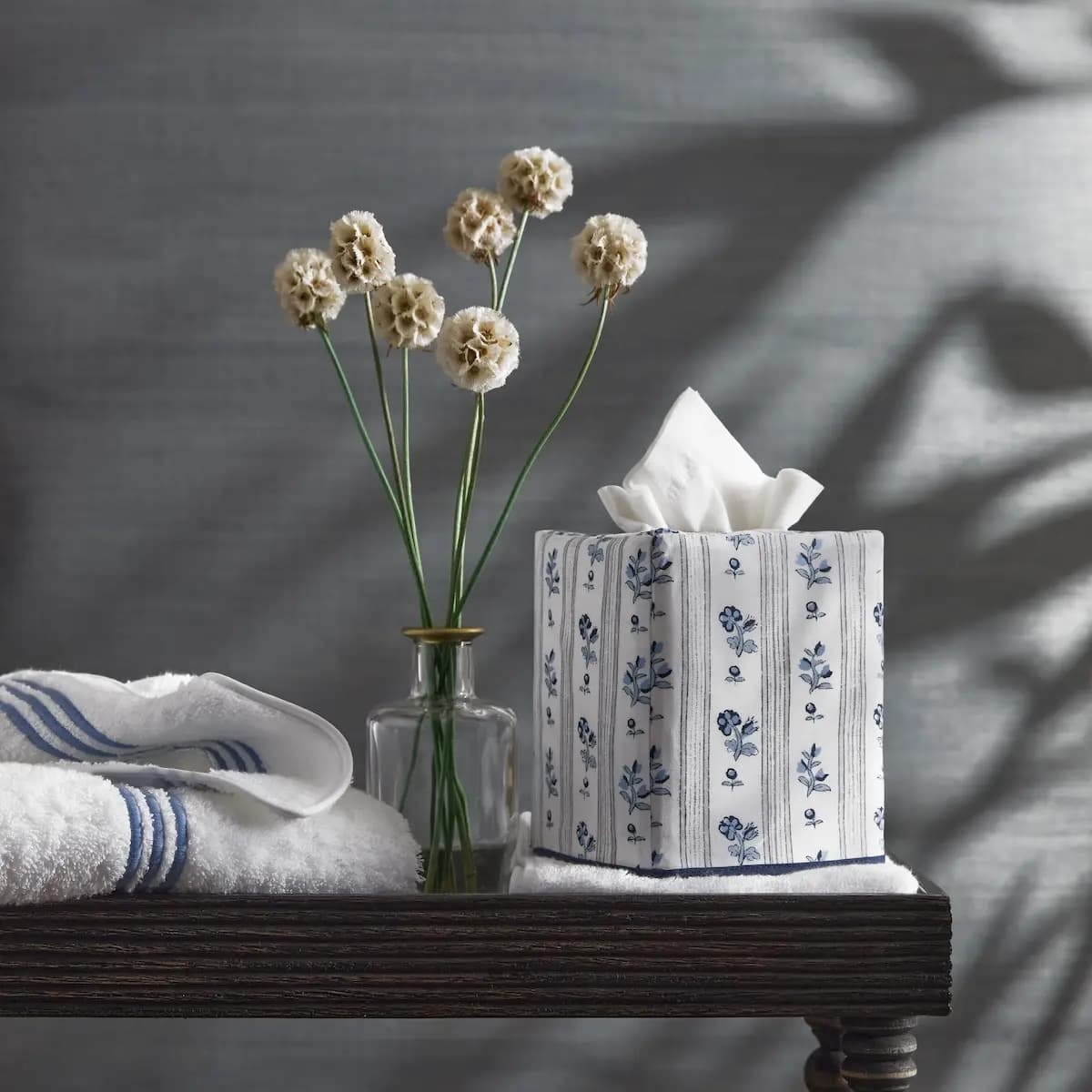 Cabanon Stripe Tissue Box Cover_ BLUE