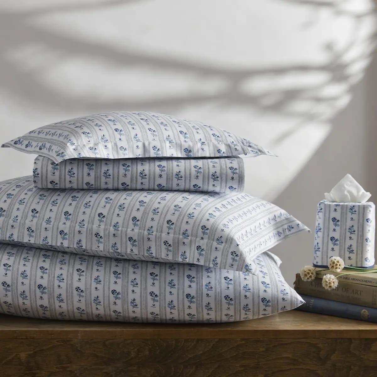Cabanon Stripe Tissue Box Cover_ BLUE