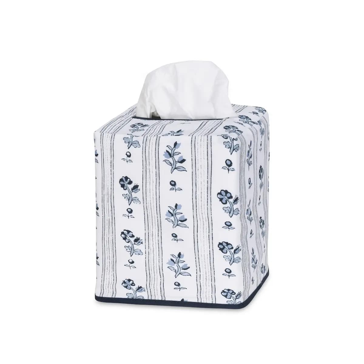 Cabanon Stripe Tissue Box Cover_ BLUE