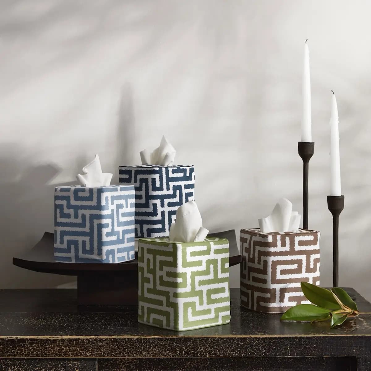 Gabriel Tissue Box Cover_ STONY BLUE