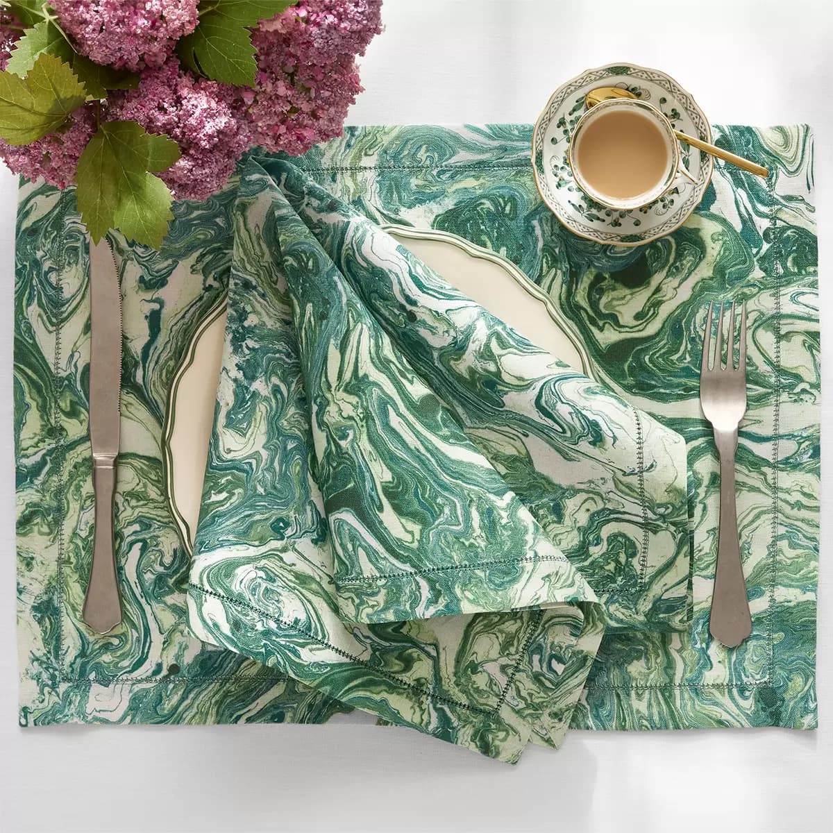 Balthazar Guest Towel - Set of 2_ EMERALD