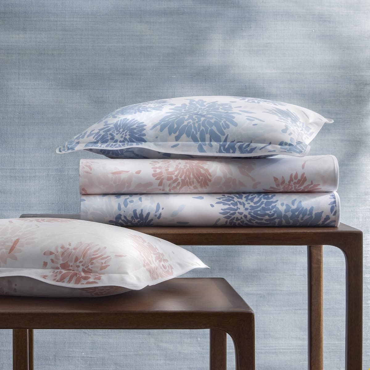 Chrysanthemum Pillowcases_ BLUE