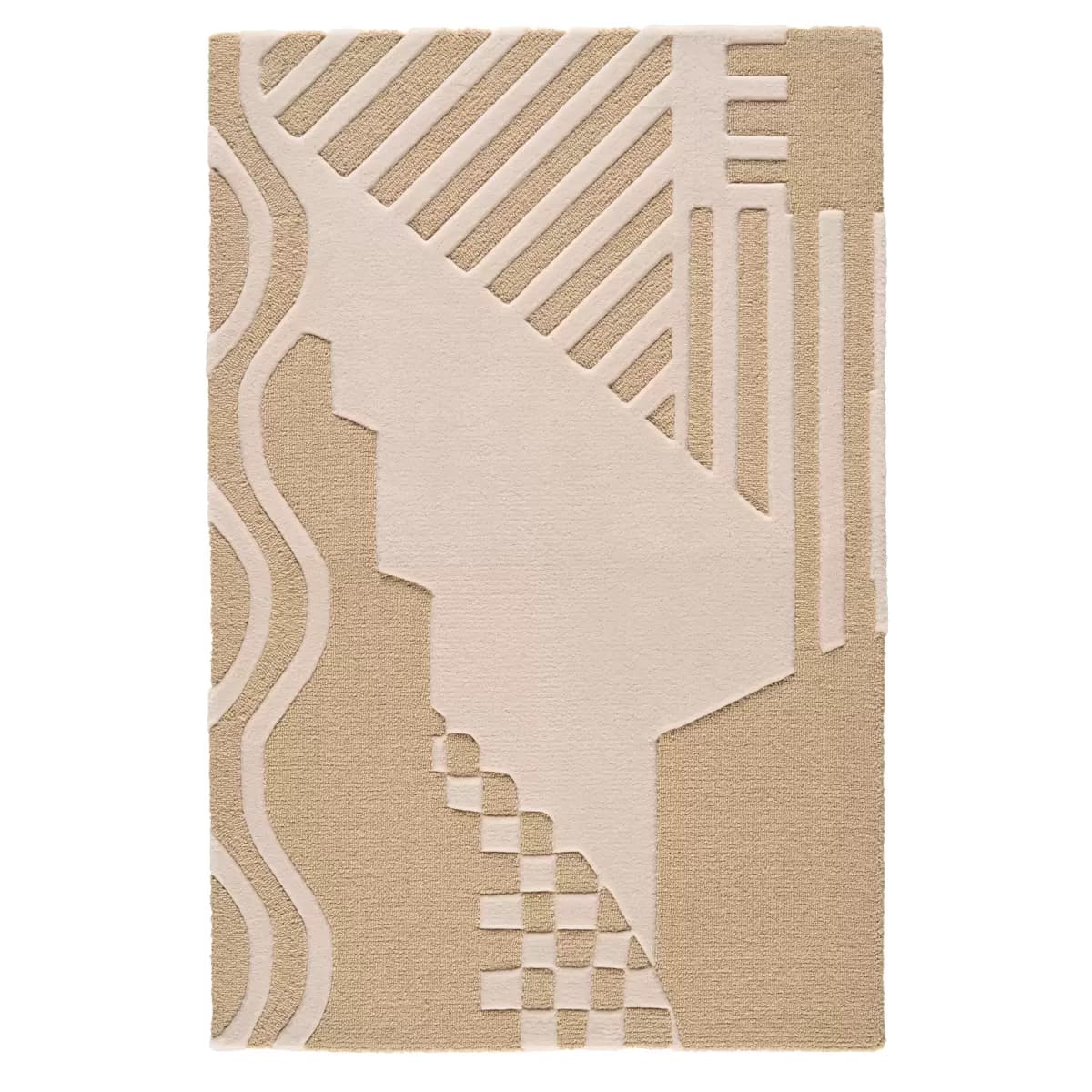 City's Silent Lines Rug_ STONE