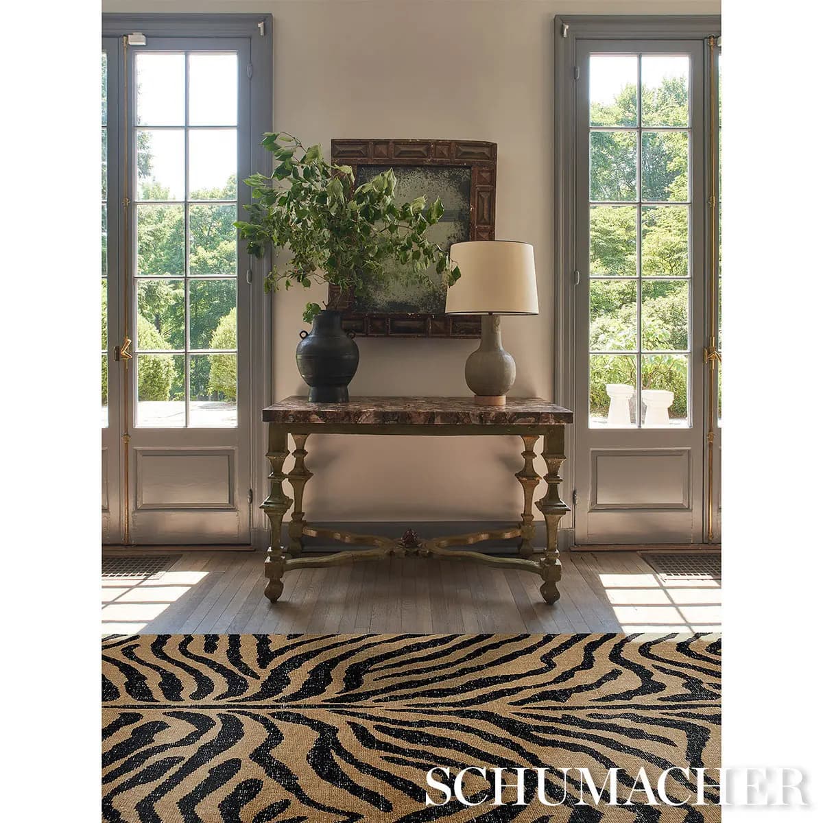 Zebre Hand-Knotted Rug_ BROWN & BLACK