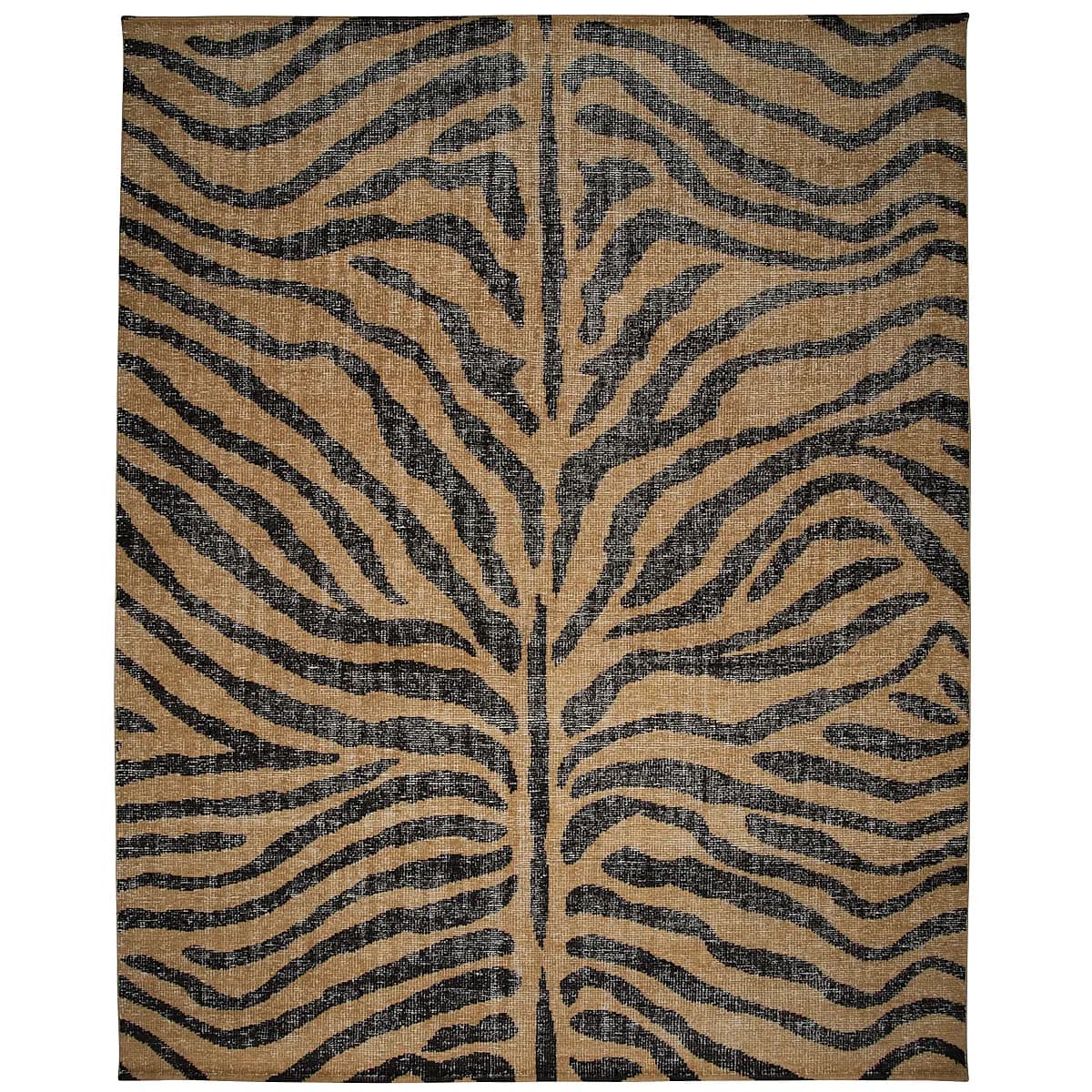 Zebre Hand-Knotted Rug_ BROWN & BLACK