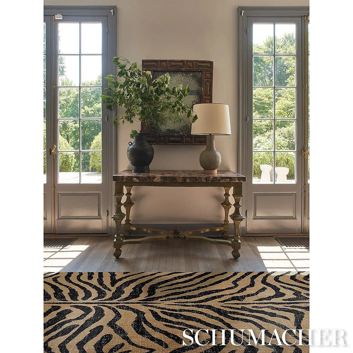 Zebre Hand-Knotted Rug_ BROWN & BLACK