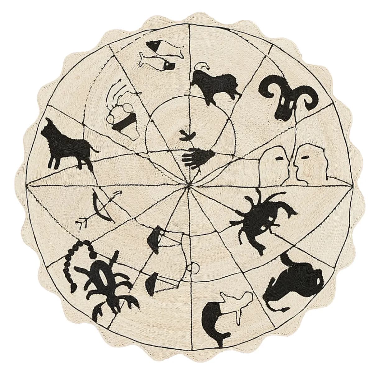 Astrologia Rug_ NATURAL/BLACK