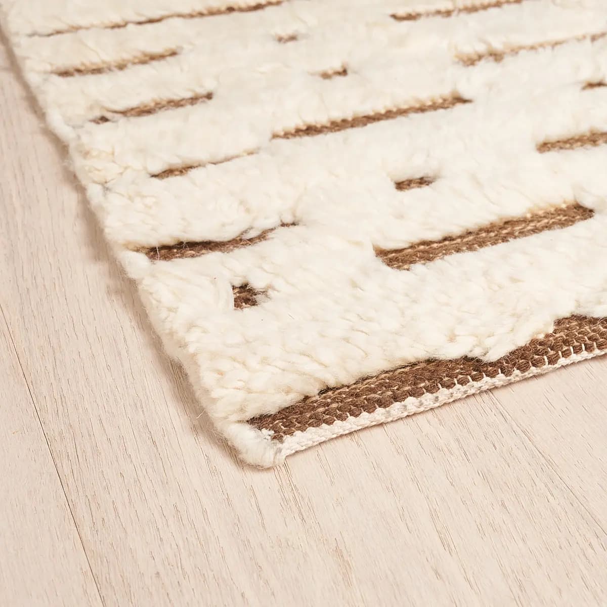 Abstract Ikat Rug_ IVORY & BROWN