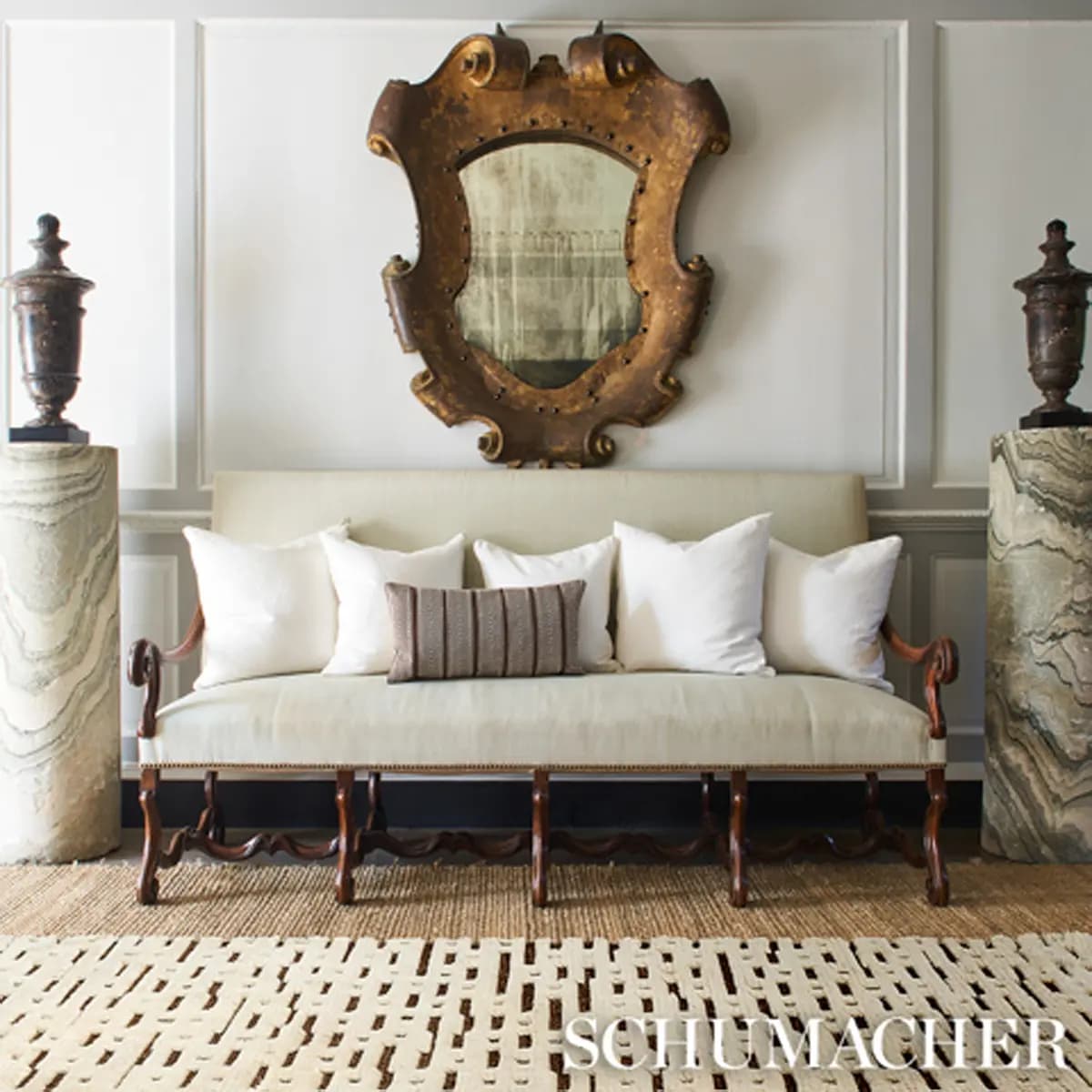 Abstract Ikat  Rug_ IVORY & BROWN