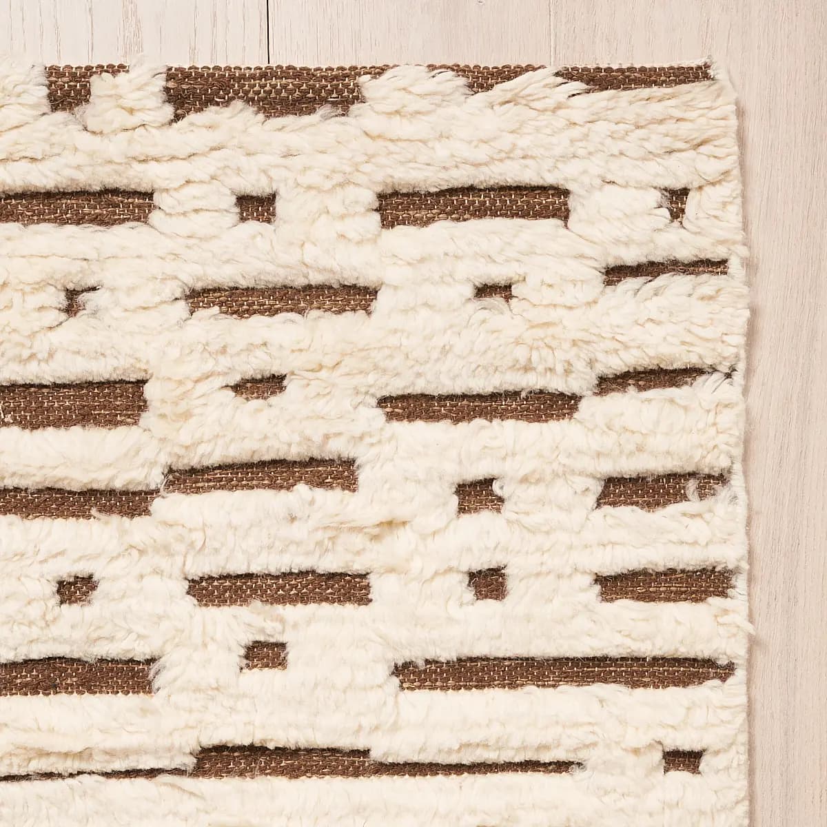 Abstract Ikat  Rug_ IVORY & BROWN