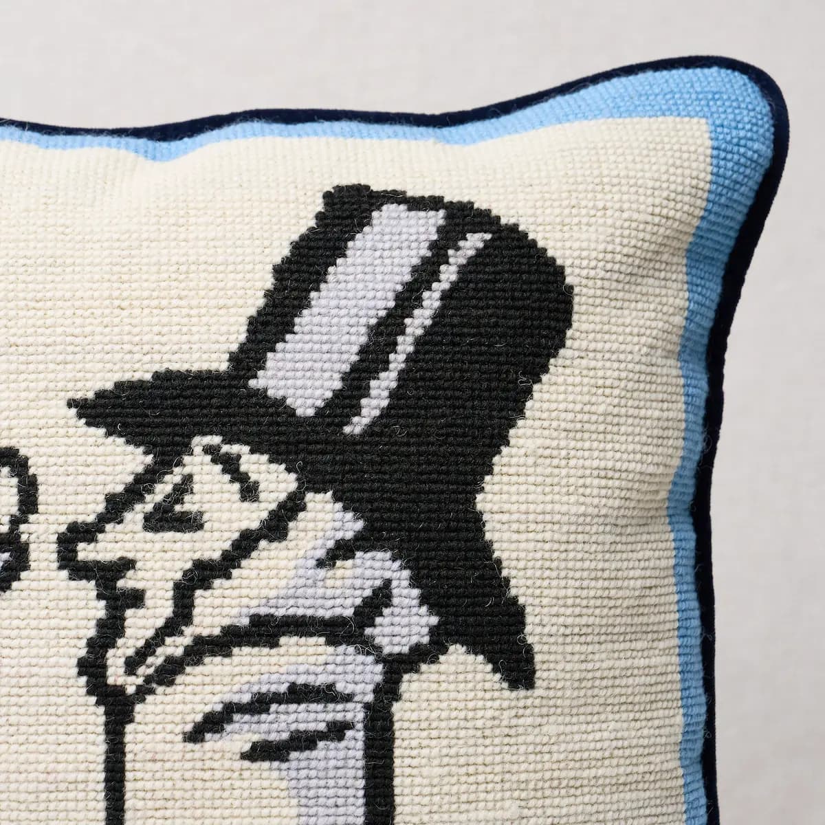 Eustace Needlepoint Pillow_ BLUE