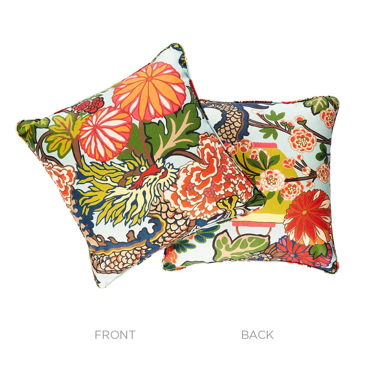 Chiang Mai Dragon I/O Pillow_ AQUAMARINE