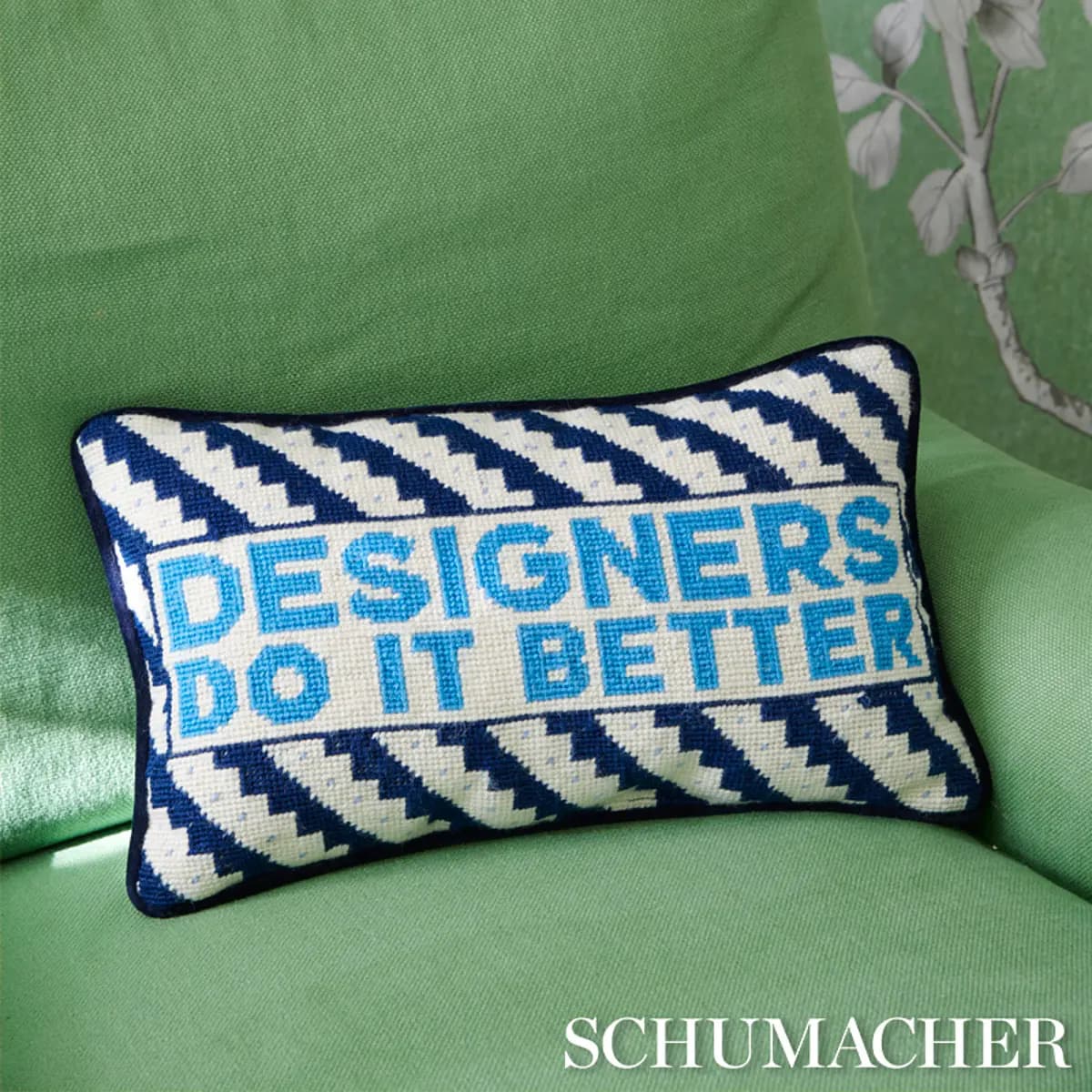 Designers Rock Needlepoint Pillow_ BLUE