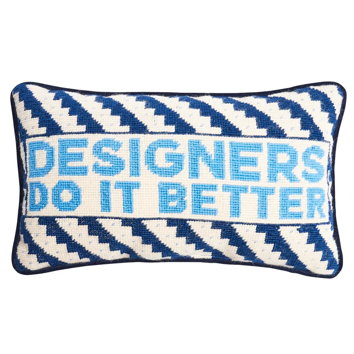 Designers Rock Needlepoint Pillow_ BLUE