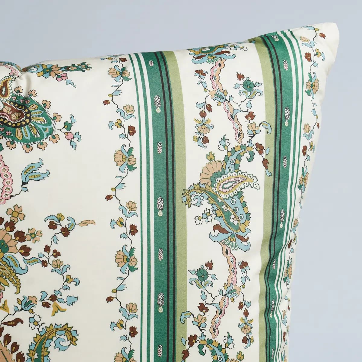 Elena Paisley Stripe Pillow_ GREEN