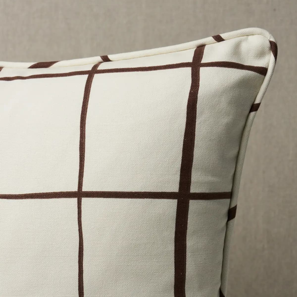 Painterly Windowpane Pillow_ BROWN